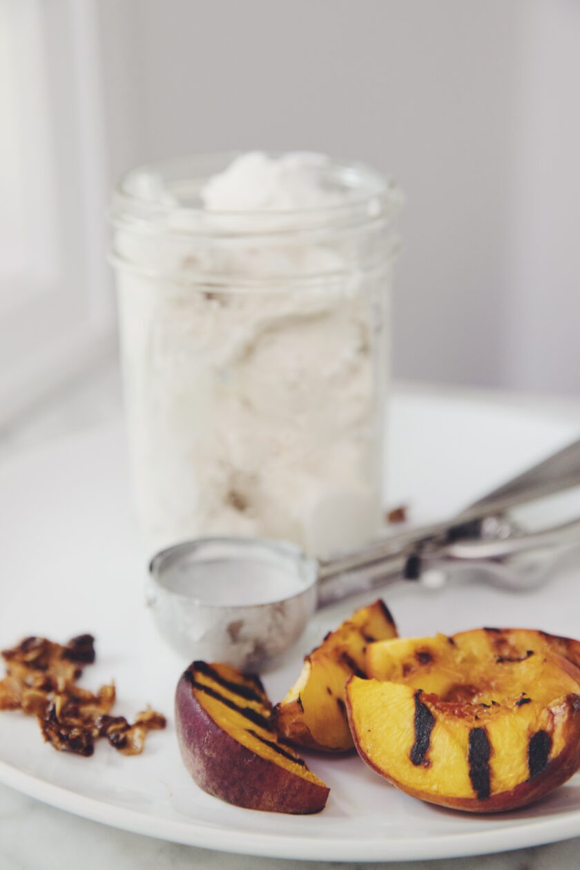 grilled peaches vegan snacks