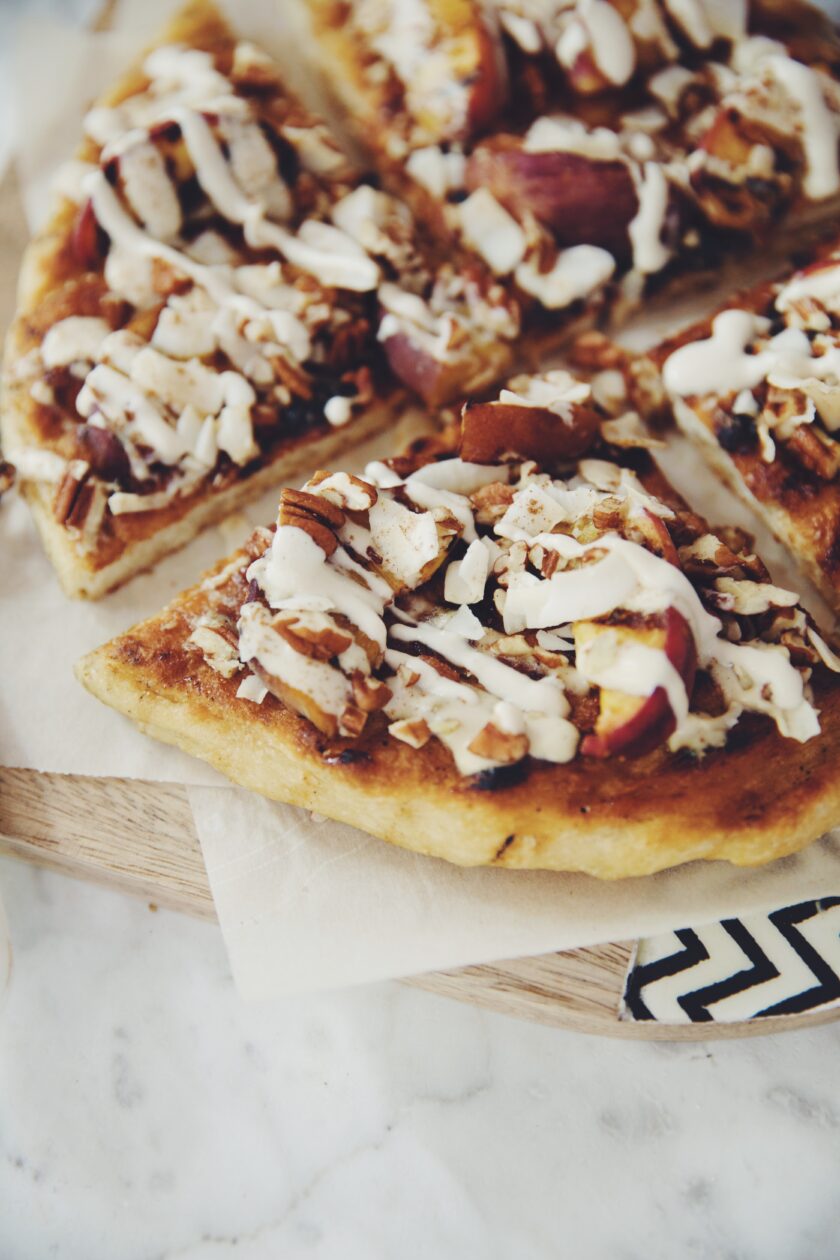 grilled peach dessert pizza_hot for food